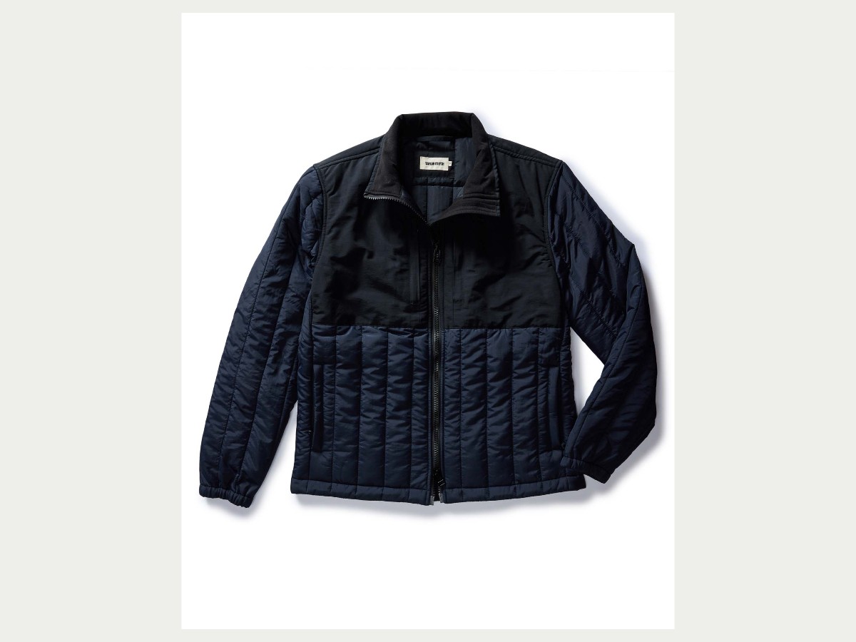 Quilted woven outerwear jacket